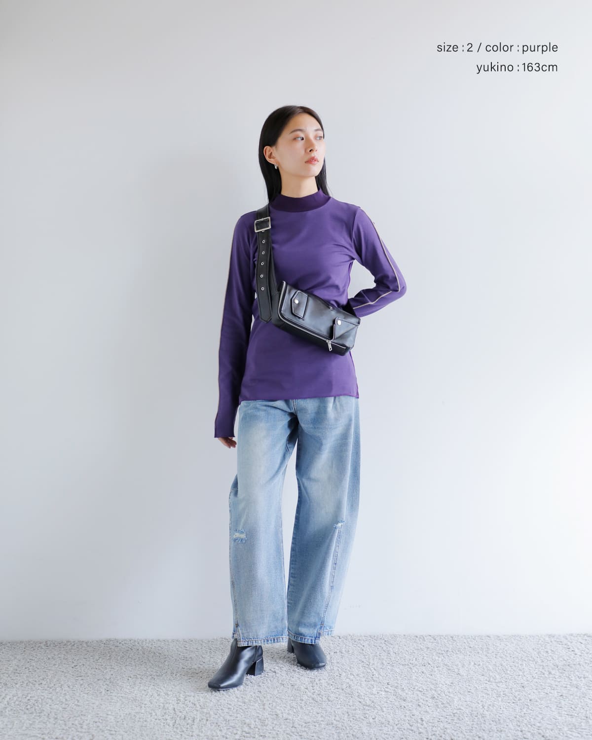 MARECHAL TERRE(マルシャルテル)コットンモダールストレッチハイネックリブチュールトップスzmt254ct306 zmt254ct306