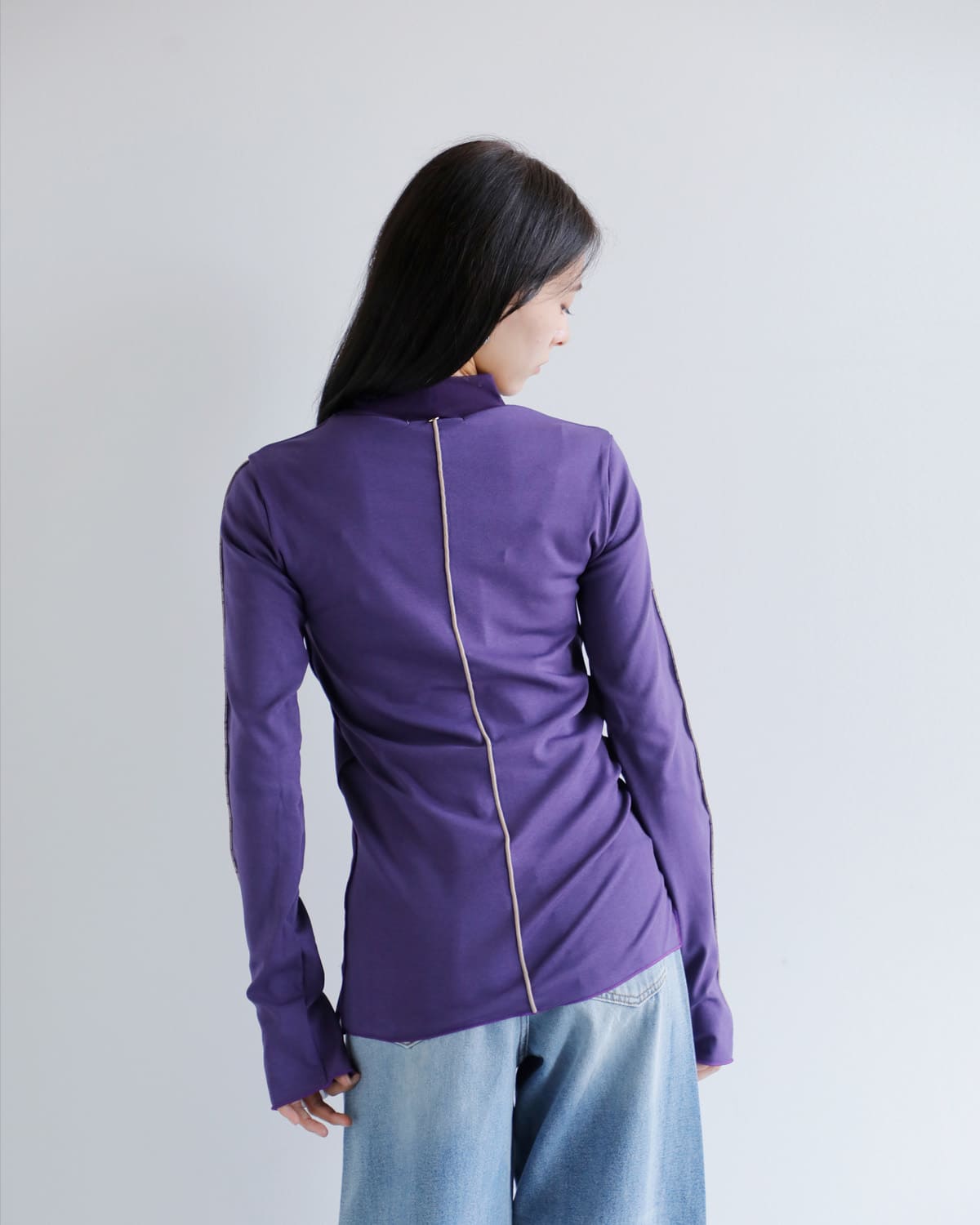 MARECHAL TERRE(マルシャルテル)コットンモダールストレッチハイネックリブチュールトップスzmt254ct306 zmt254ct306