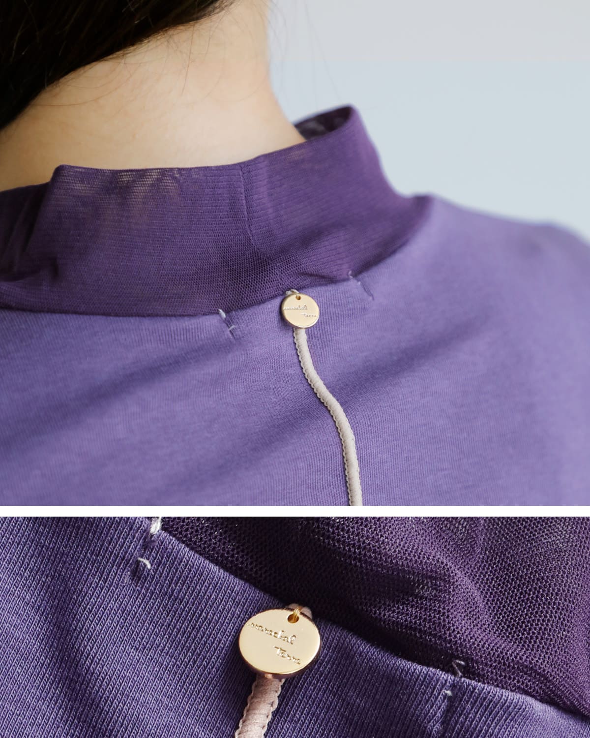 MARECHAL TERRE(マルシャルテル)コットンモダールストレッチハイネックリブチュールトップスzmt254ct306 zmt254ct306