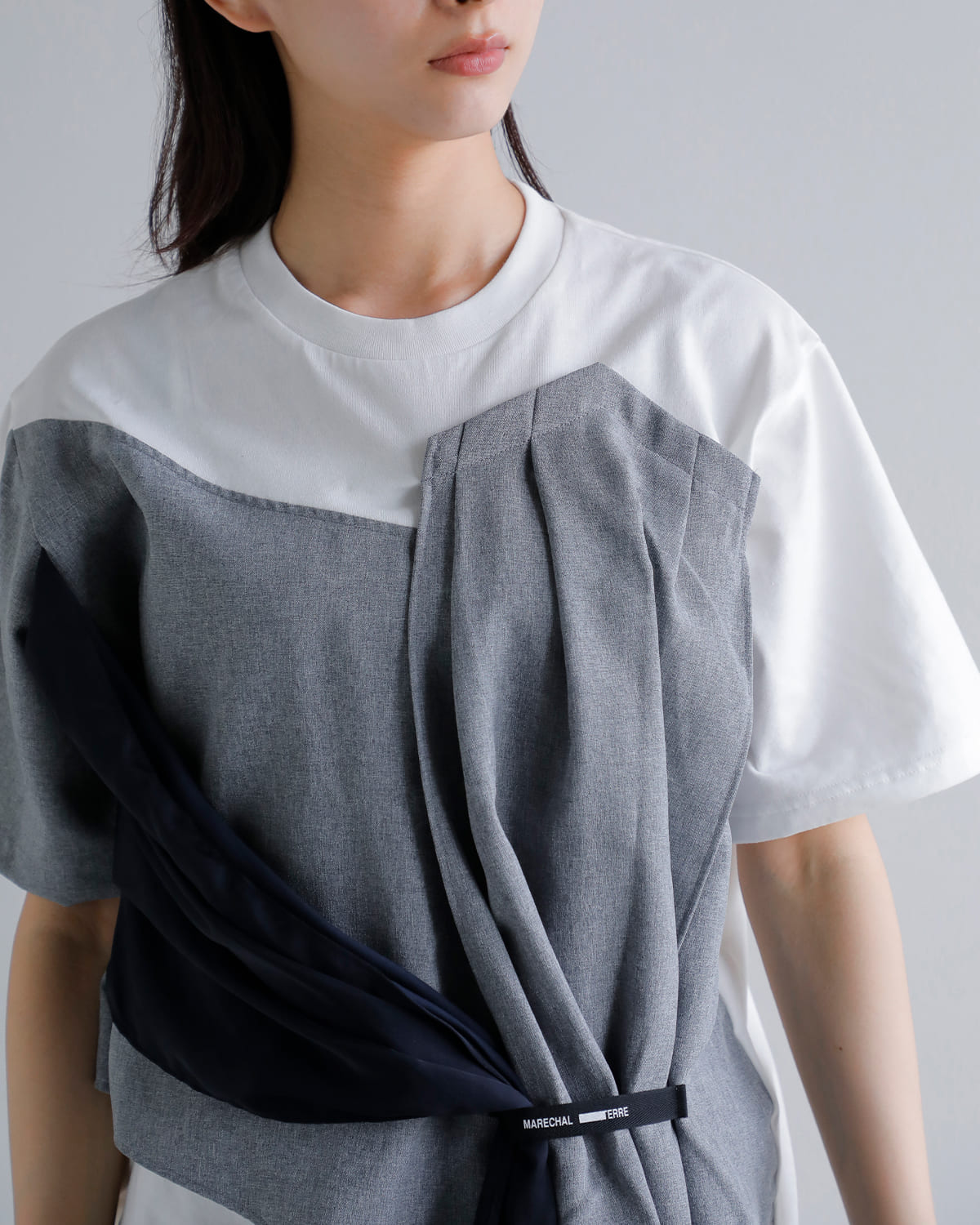 MARECHAL TERRE(マルシャルテル)2wayレイヤードデザイントップス “2way tie-up Tops” zmt254ct705