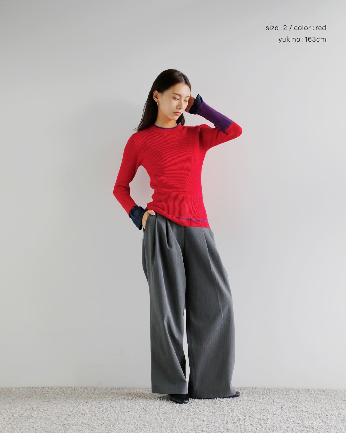 MARECHAL TERRE(マルシャルテル)レイヤードデザインカラーニットプルオーバーzmt254kn316 zmt254kn316