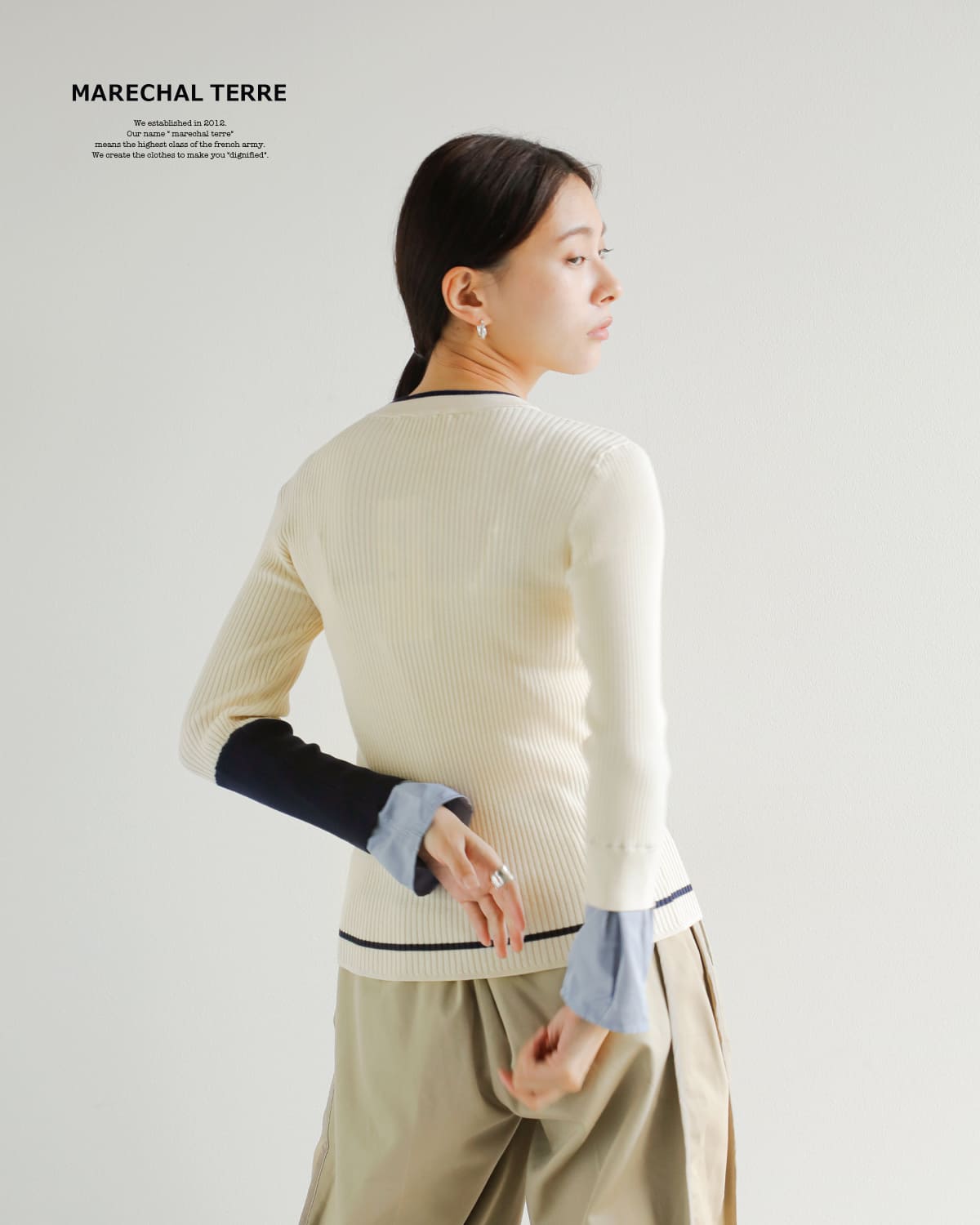 MARECHAL TERRE(マルシャルテル)レイヤード デザイン カラーニット プルオーバー zmt254kn316zmt254kn316