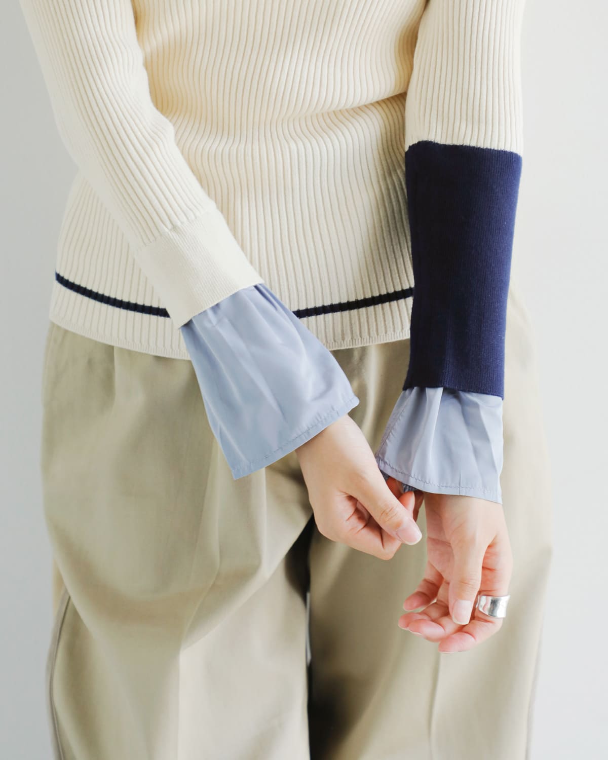 MARECHAL TERRE(マルシャルテル)レイヤードデザインカラーニットプルオーバーzmt254kn316 zmt254kn316