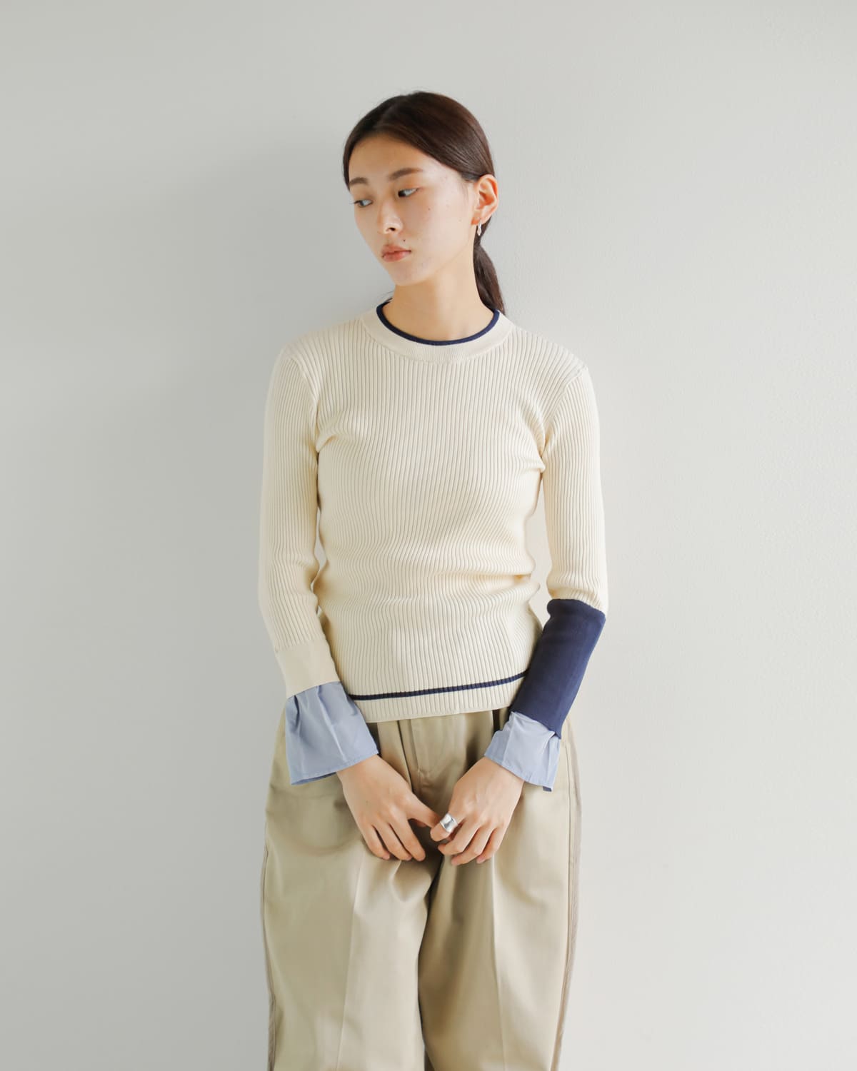 MARECHAL TERRE(マルシャルテル)レイヤードデザインカラーニットプルオーバーzmt254kn316 zmt254kn316