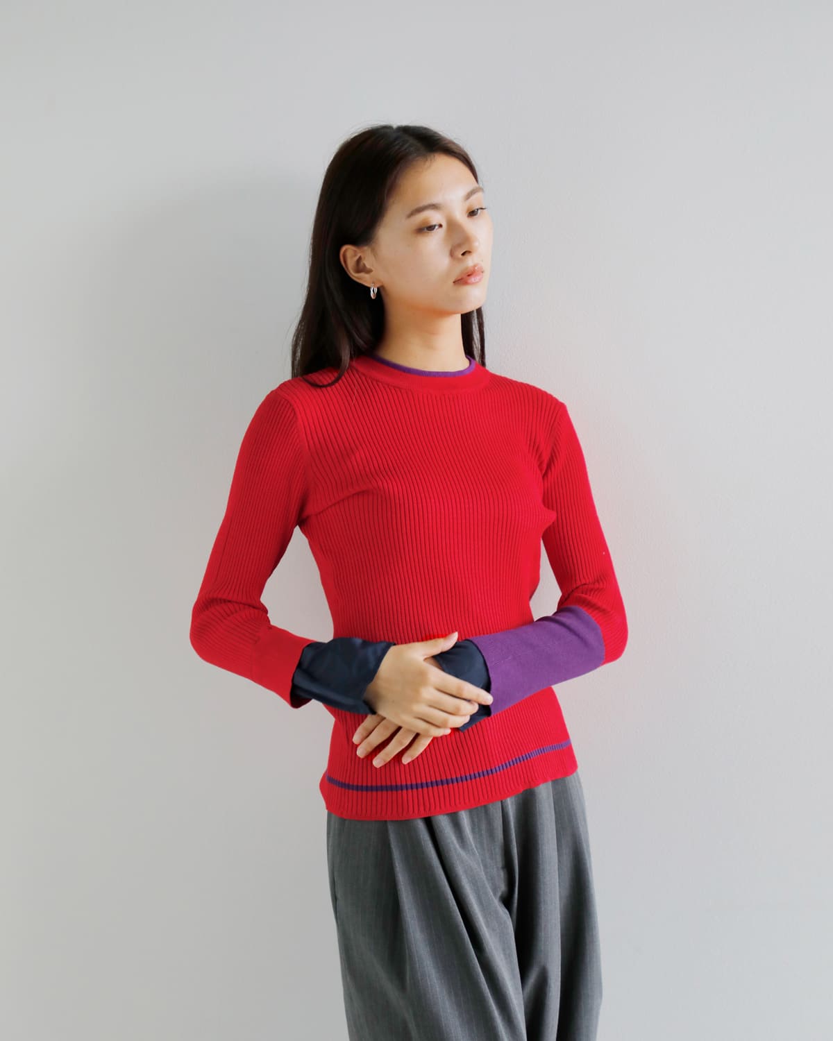 MARECHAL TERRE(マルシャルテル)レイヤードデザインカラーニットプルオーバーzmt254kn316 zmt254kn316