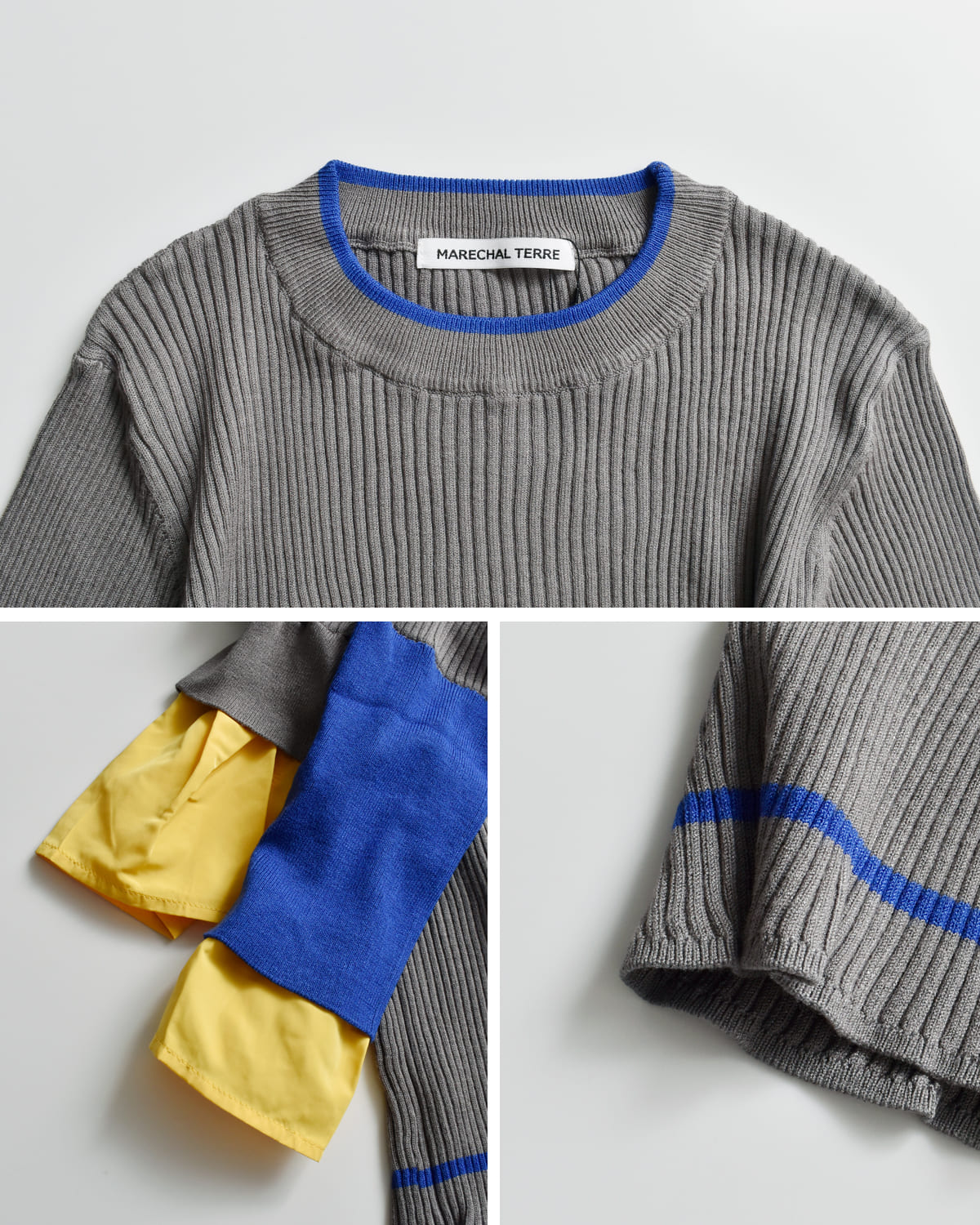 MARECHAL TERRE(マルシャルテル)レイヤードデザインカラーニットプルオーバーzmt254kn316 zmt254kn316
