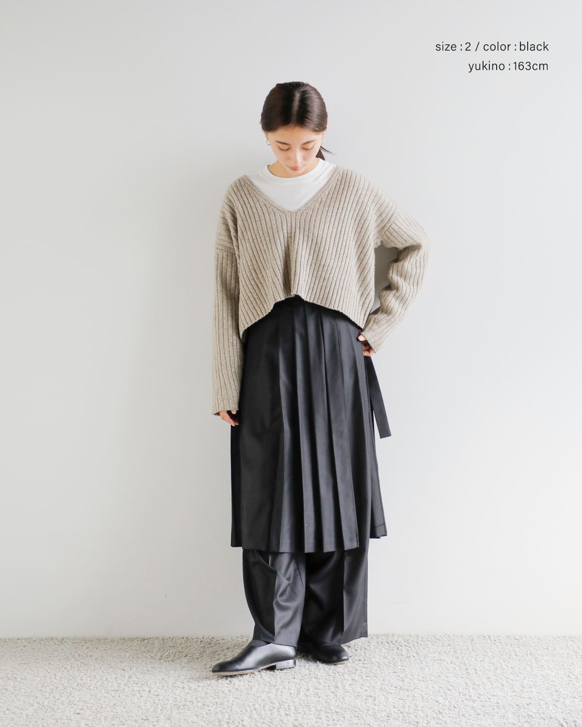 MARECHAL TERRE(マルシャルテル)プリーツラップスカート付きワイドパンツ zmt254pt325