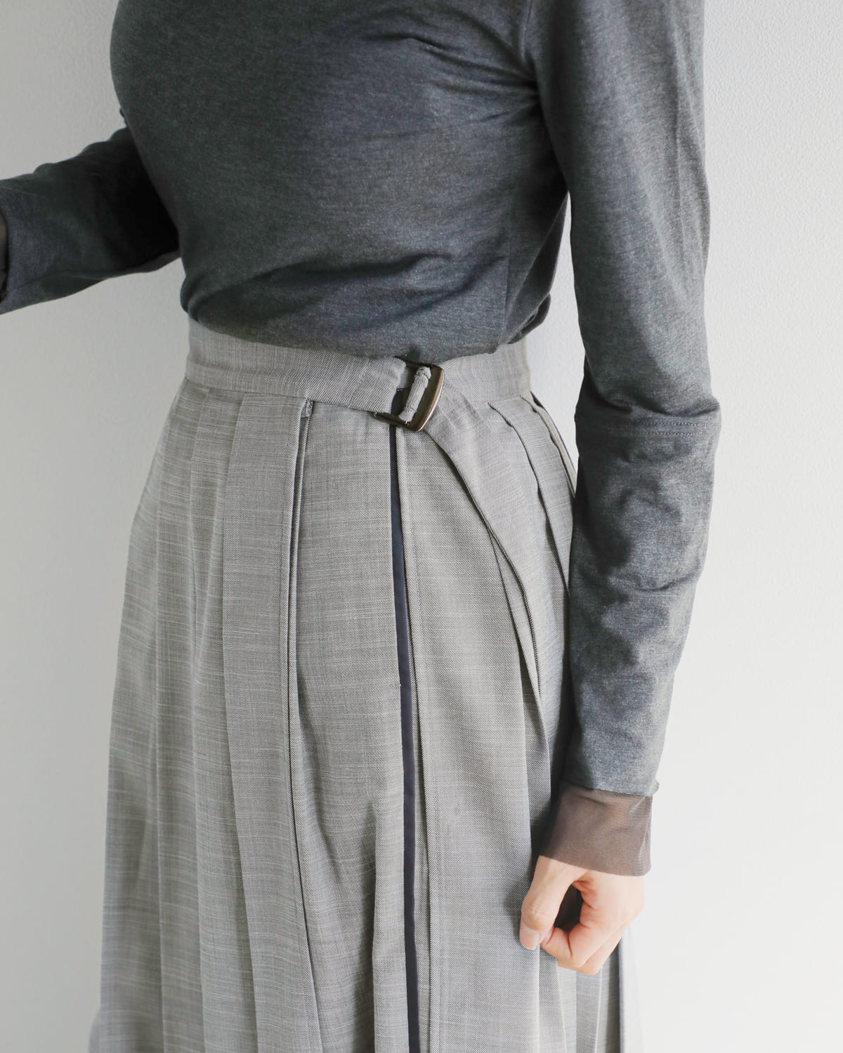 MARECHAL TERRE(マルシャルテル)プリーツラップスカート付きワイドパンツ zmt254pt325