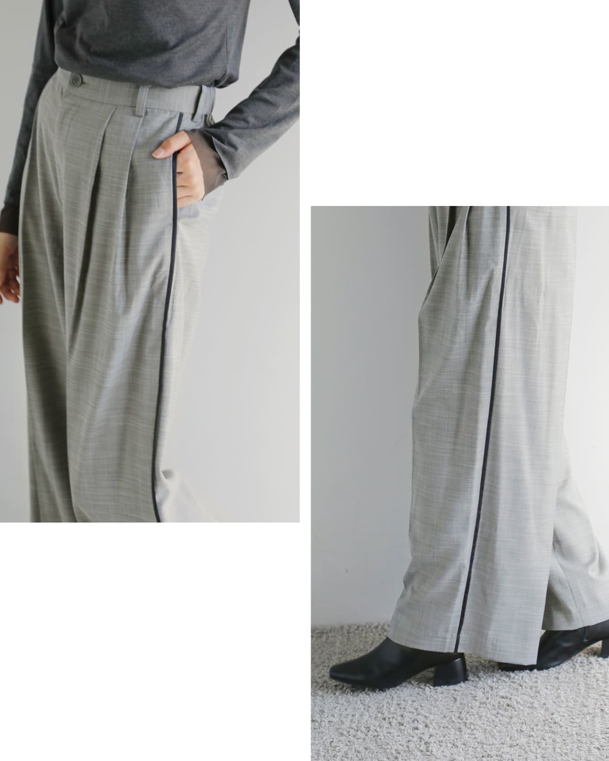 MARECHAL TERRE(マルシャルテル)プリーツラップスカート付きワイドパンツ zmt254pt325