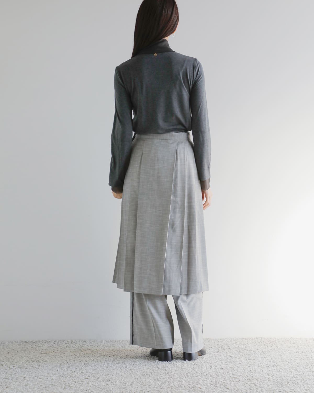 MARECHAL TERRE(マルシャルテル)プリーツラップスカート付きワイドパンツ zmt254pt325