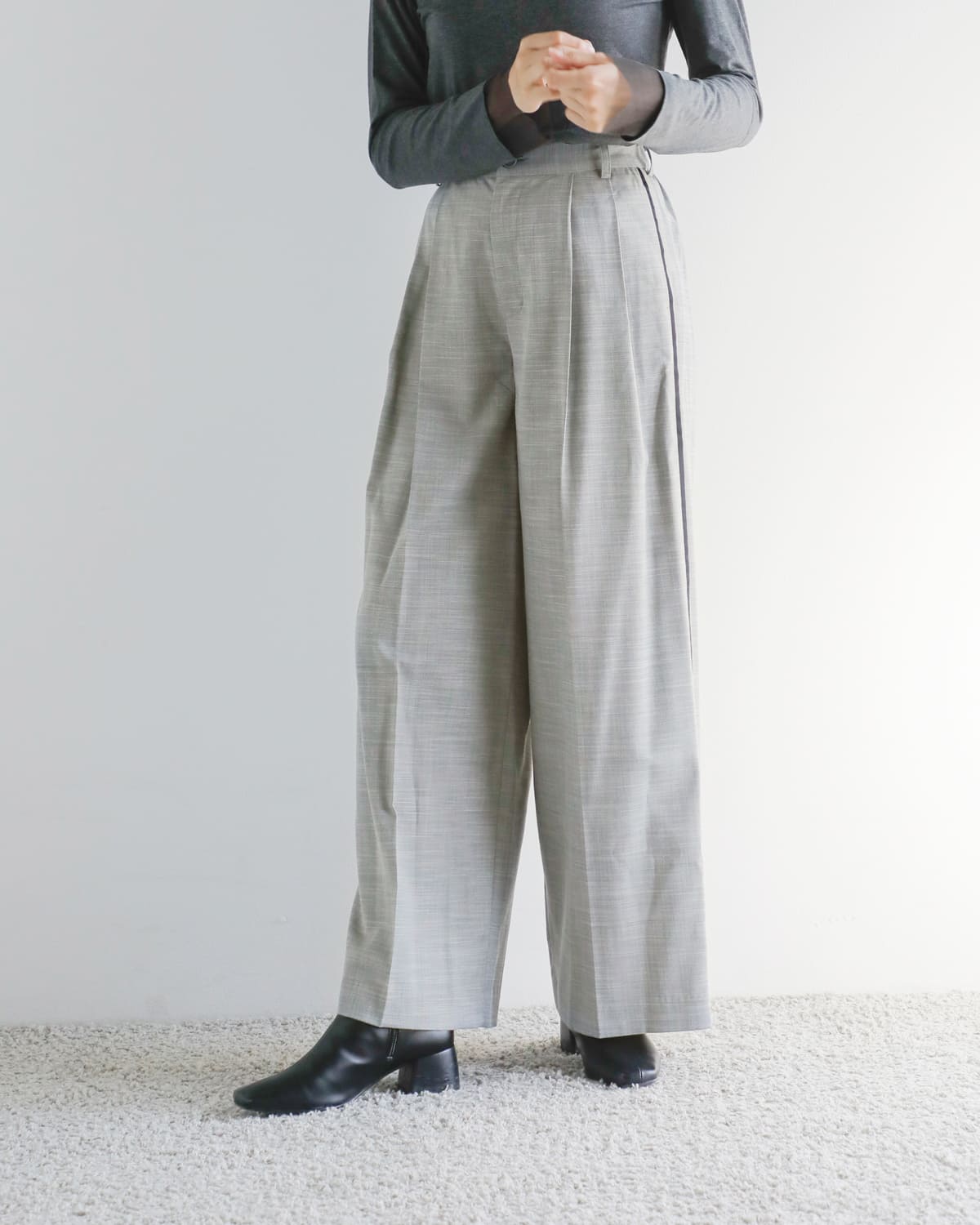 MARECHAL TERRE(マルシャルテル)プリーツラップスカート付きワイドパンツ zmt254pt325