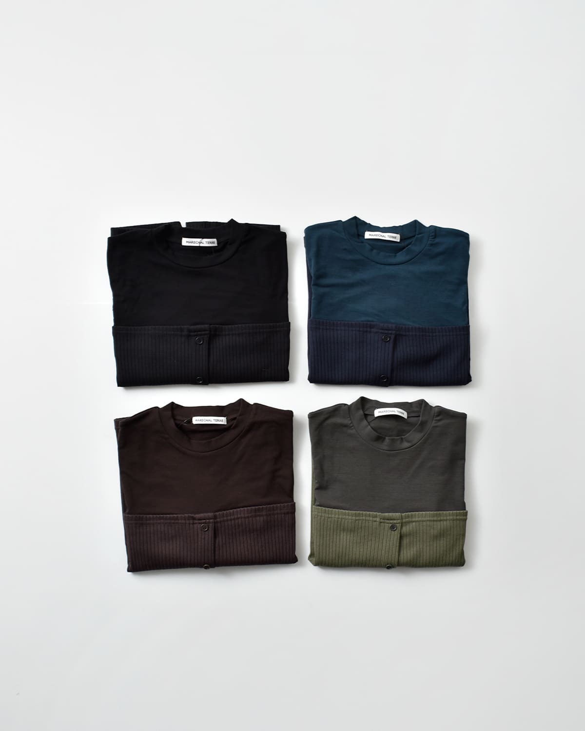 MARECHAL TERRE(マルシャルテル)レイヤードリブベアトップデザインプルオーバー zmt255ct504