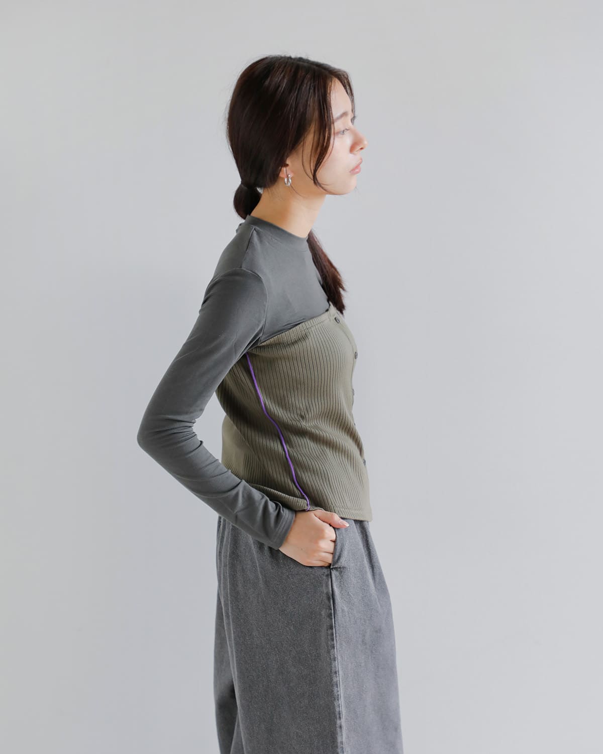 MARECHAL TERRE(マルシャルテル)レイヤードリブベアトップデザインプルオーバー zmt255ct504