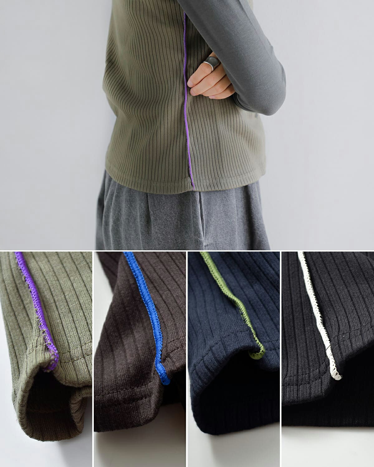 MARECHAL TERRE(マルシャルテル)レイヤードリブベアトップデザインプルオーバー zmt255ct504