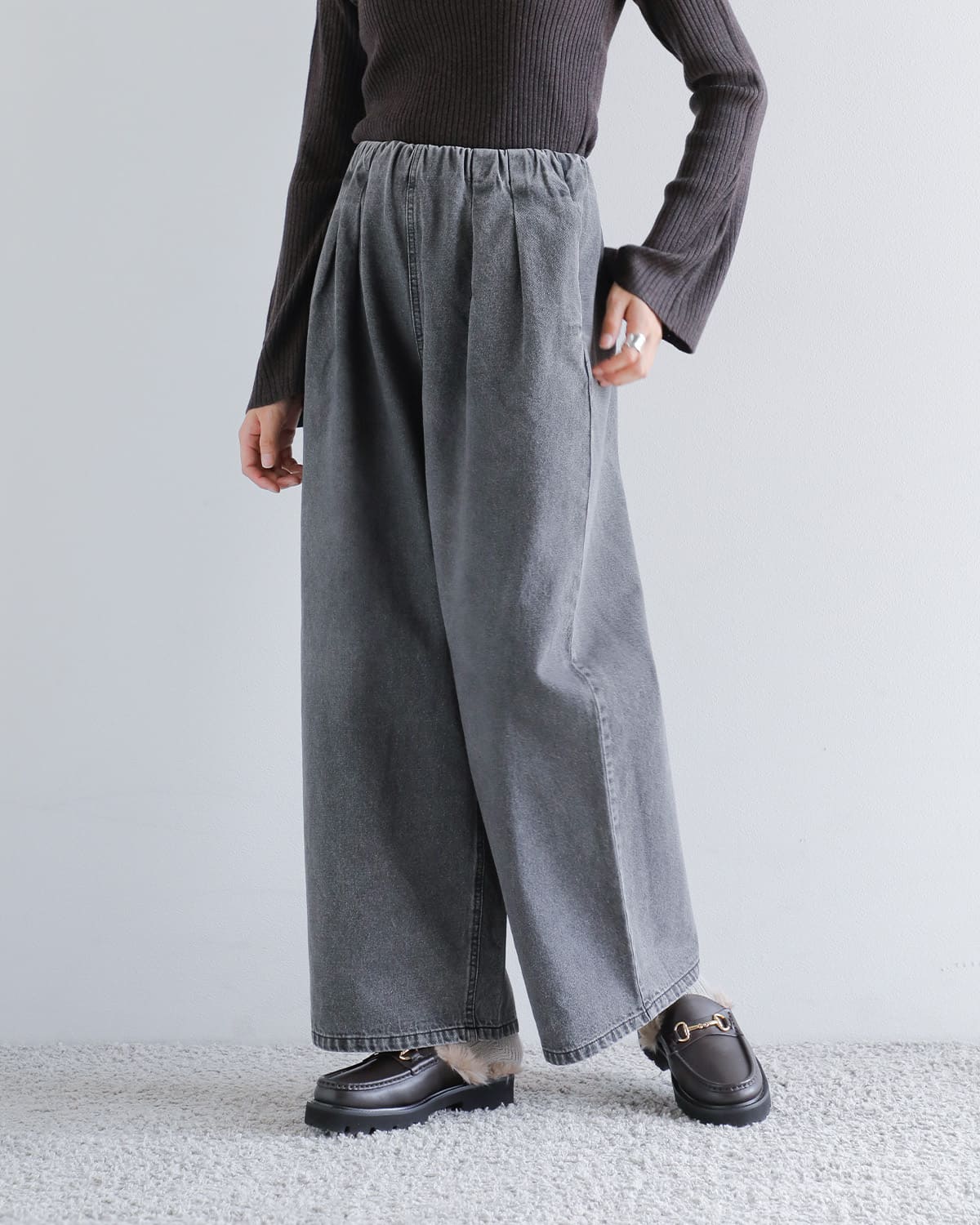 MARECHAL TERRE(マルシャルテル)コットンタックデニムワイドパンツ zmt255pt510