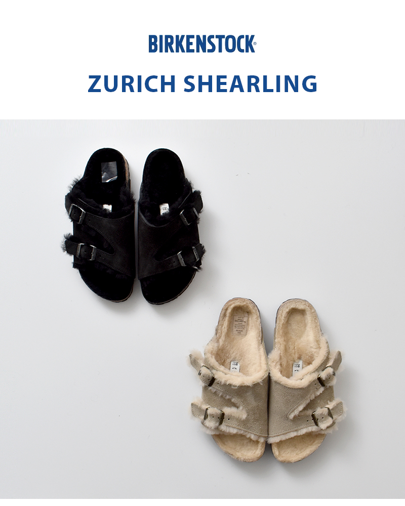 BIRKENSTOCK(ビルケンシュトック)チューリッヒシアリングスエードレザーファーナロークロッグサンダル“ZURICHSHEARLING”zurich-shearling