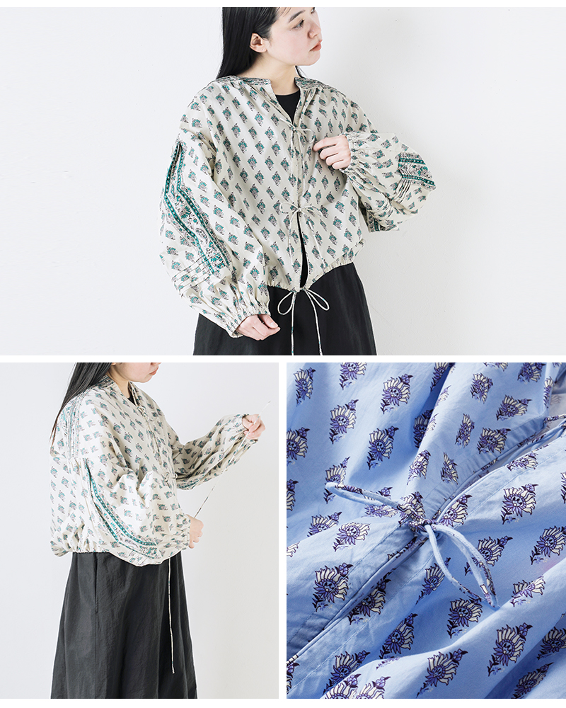 ne Quittez pas(ヌキテパ)ポプリンペイズリープリントリボンブラウス“PoplinPaisleyPrintRibbonBlouse”010151gg1