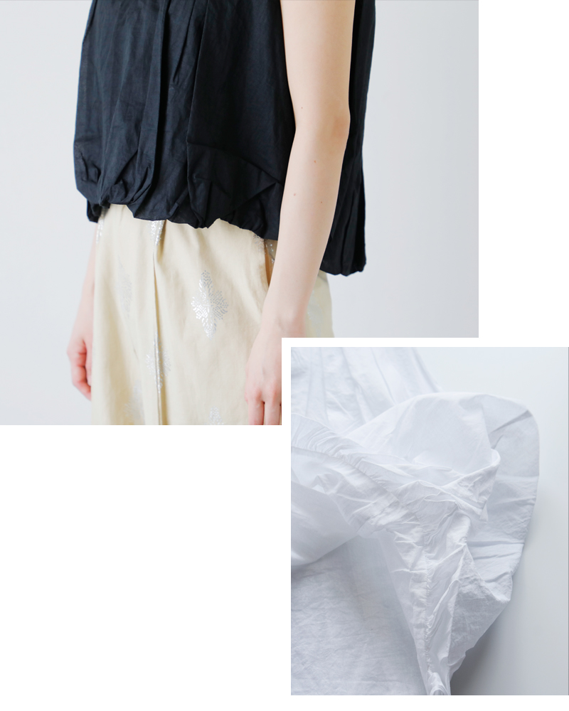 ne Quittez pas(ヌキテパ)コットンオーガンザバルーンノースリーブトップス“CottonOrganzaBalloonTop”010251gn6