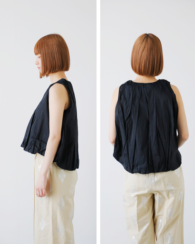 ne Quittez pas(ヌキテパ)コットンオーガンザバルーンノースリーブトップス“CottonOrganzaBalloonTop”010251gn6