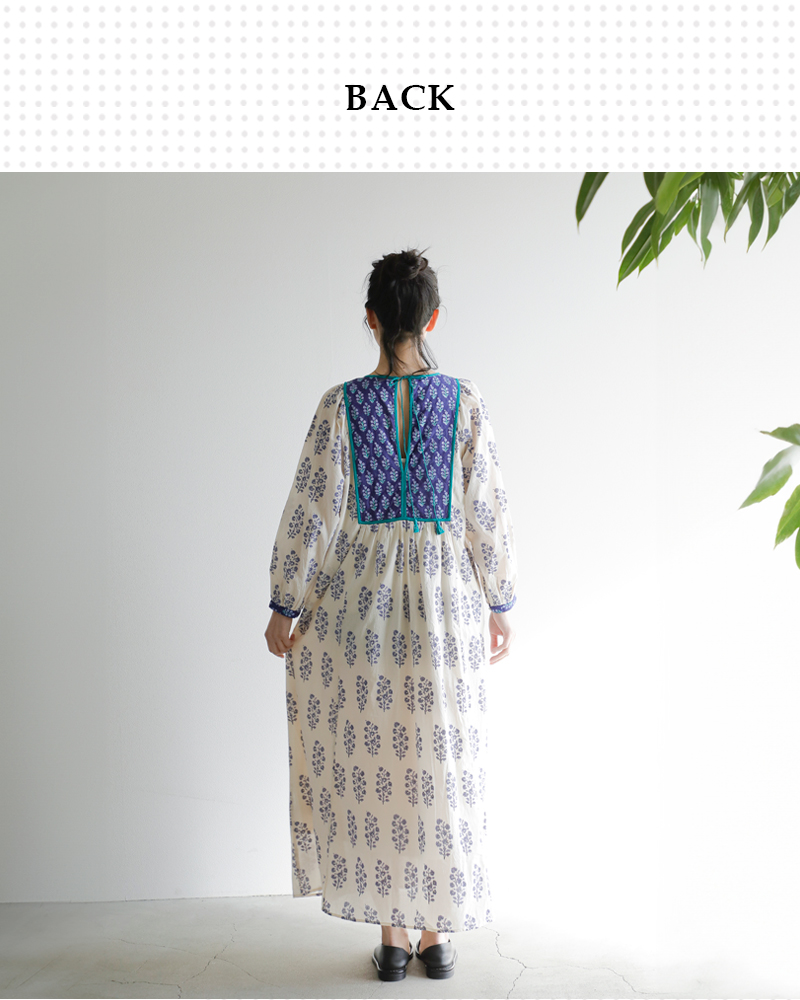ne Quittez pasコットンボイルエスニックプリントギャザードレス“CottonVoileEthnicCombinationPrintGatherDress”010441zd6