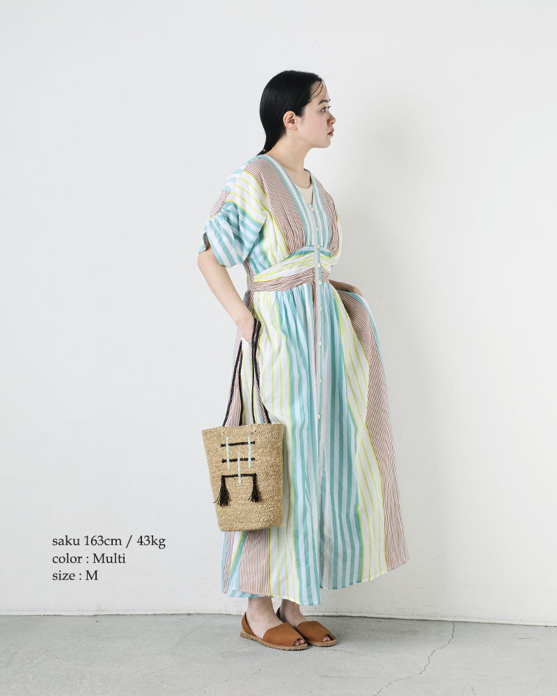 ne Quittez pas(ヌキテパ)コットンボイルストライプウエストギャザードレス“CottonVoileStripeWaistGatherDress”010451gr2