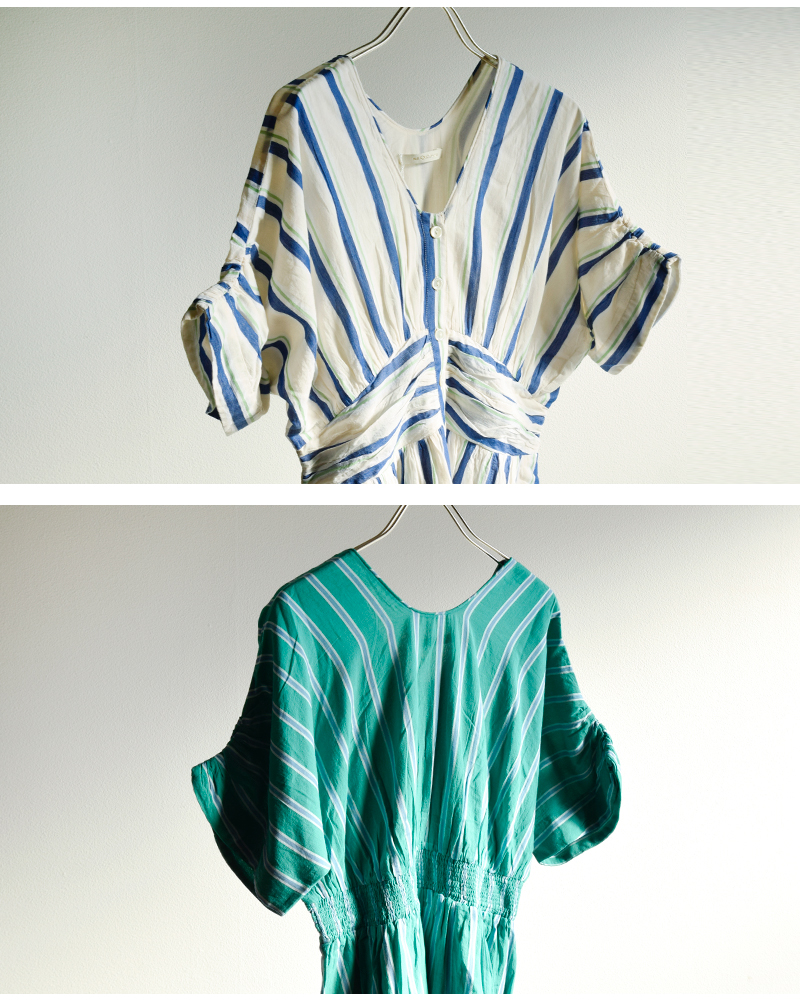 ne Quittez pas(ヌキテパ)コットンボイルストライプウエストギャザードレス“CottonVoileStripeWaistGatherDress”010451gr2