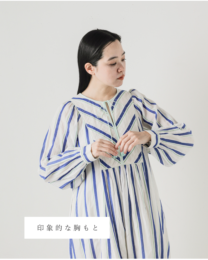 ne Quittez pas(ヌキテパ)コットンボイルストライプギャザードレス“CottonVoileStripeGatherDress”010451gr4