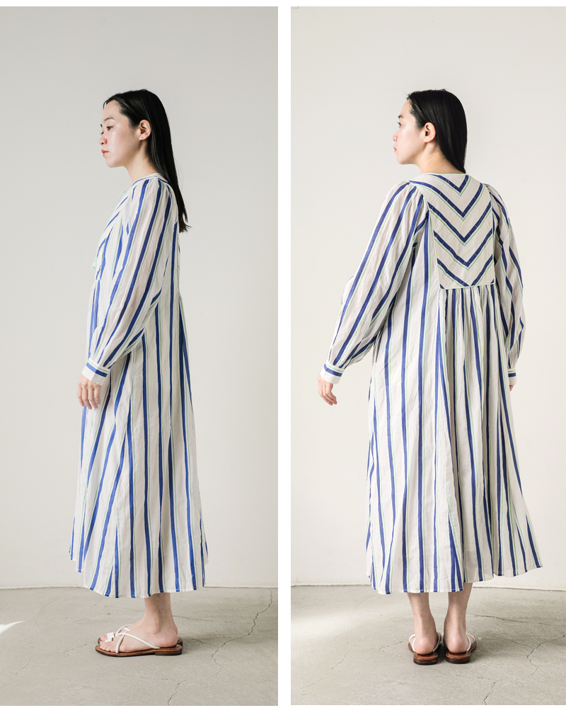 ne Quittez pas(ヌキテパ)コットンボイルストライプギャザードレス“CottonVoileStripeGatherDress”010451gr4