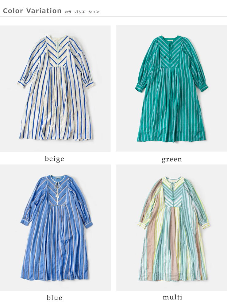 ne Quittez pas(ヌキテパ)コットンボイルストライプギャザードレス“CottonVoileStripeGatherDress”010451gr4