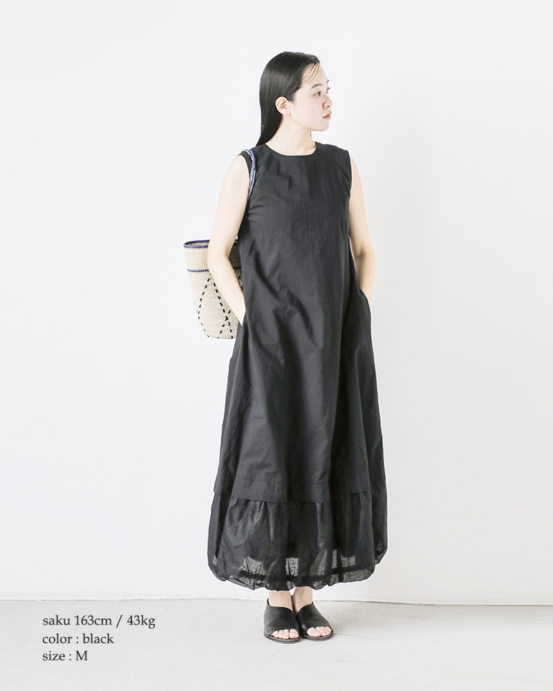 ne Quittez pas(ヌキテパ)コットンオーガンザポプリンスリーブレスバルーンドレス“CottonOrganzaPoplinSleevelessBalloonDress”010551gn5