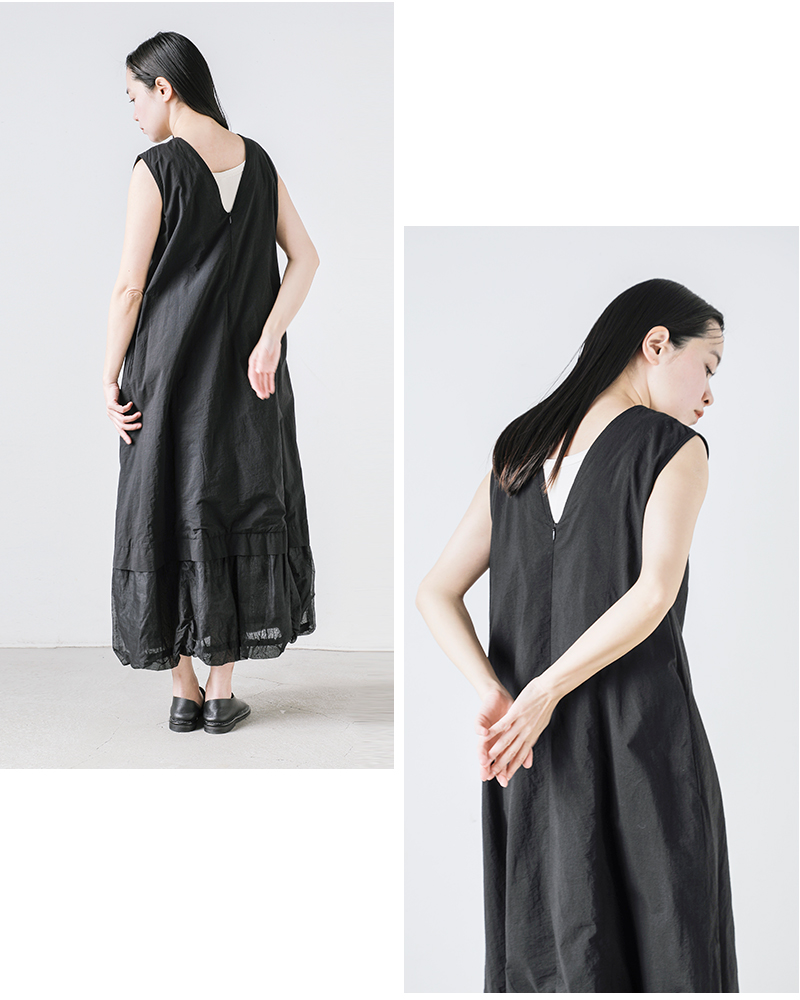 ne Quittez pas(ヌキテパ)コットンオーガンザポプリンスリーブレスバルーンドレス“CottonOrganzaPoplinSleevelessBalloonDress”010551gn5