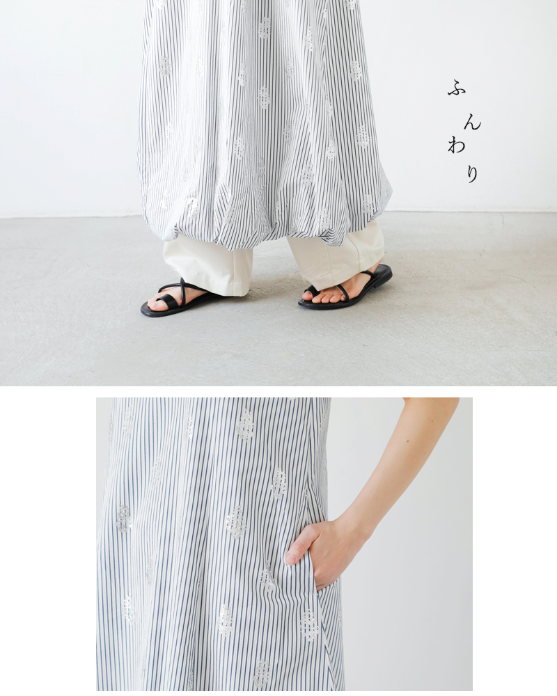 ne Quittez pas(ヌキテパ)ポプリンフォイルプリントスリーブレスバルーンドレス“PoplinFoilPrintSleevelessBalloonDress”010551zf2