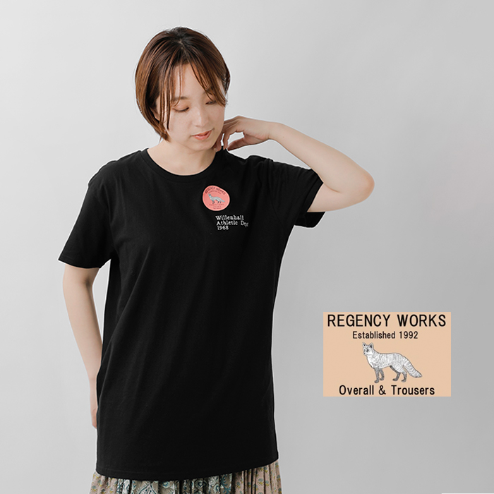 Regency Works(リージェンシーワークス)コットンクルーネックプリント半袖Tシャツ03981-emb