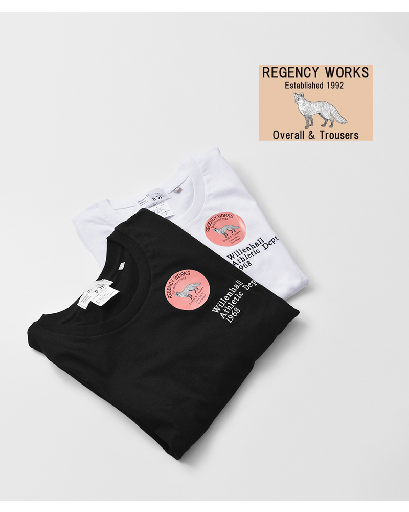 Regency Works(リージェンシーワークス)コットンクルーネックプリント半袖Tシャツ03981-emb
