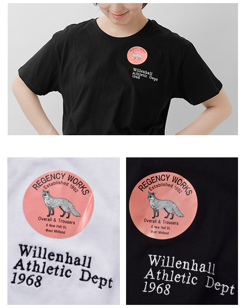 Regency Works(リージェンシーワークス)コットンクルーネックプリント半袖Tシャツ03981-emb