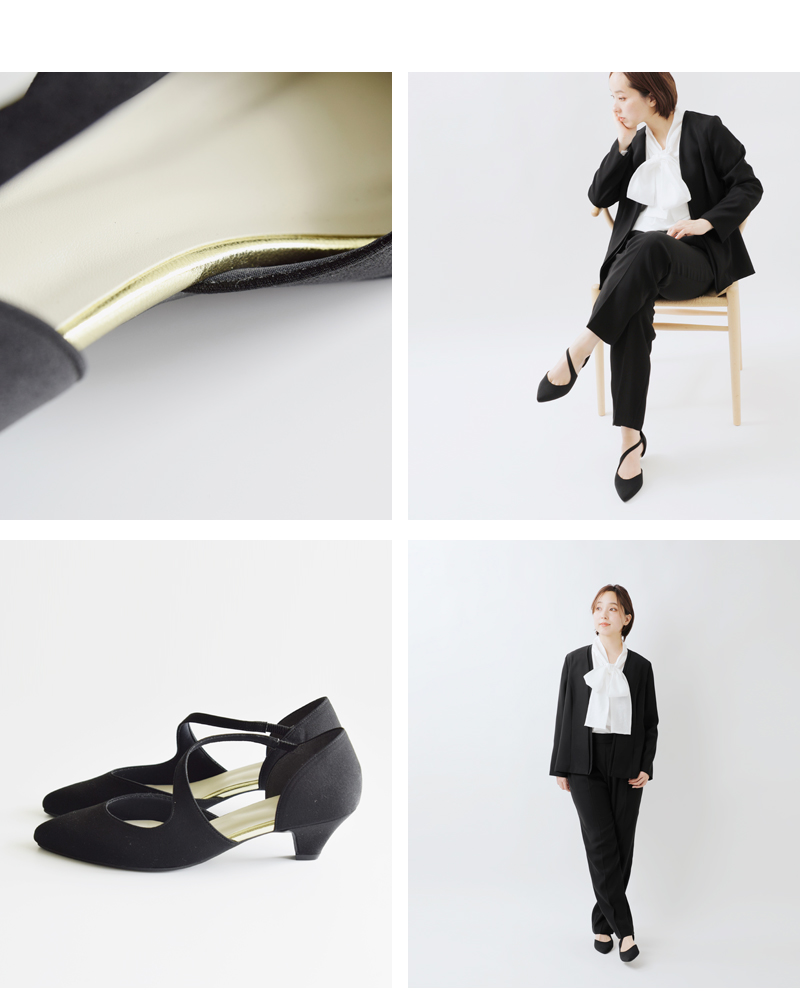 kaene(カエン)アシンメトリーストラップパンプス050018o