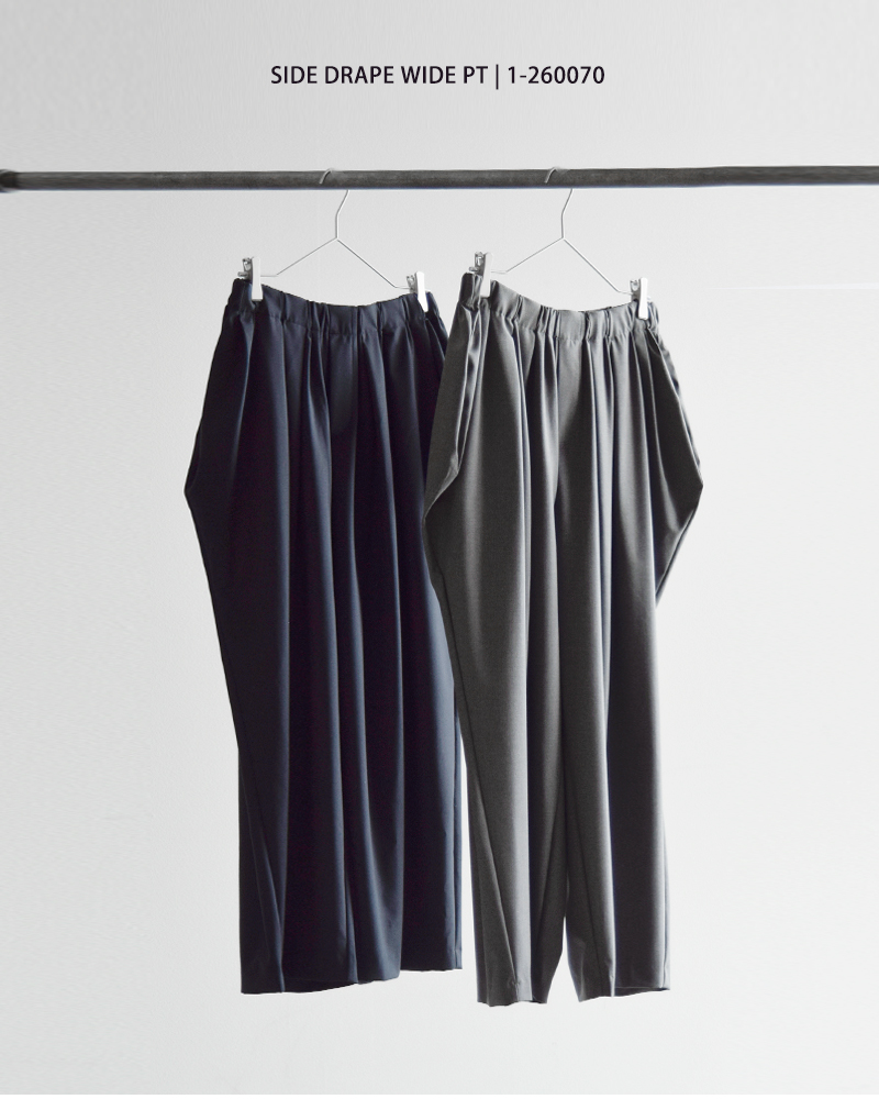 ののみ side drape wide PT | 1-260070 – mizuiro ind