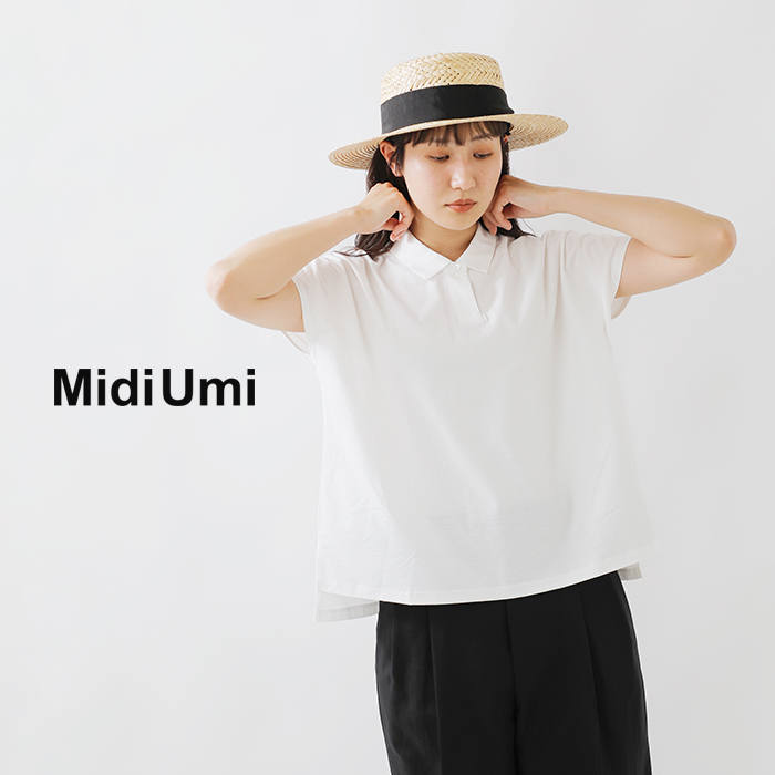MidiUmi(ミディウミ)コットンポロノースリーブプルオーバー“polon/sPO”1-719832