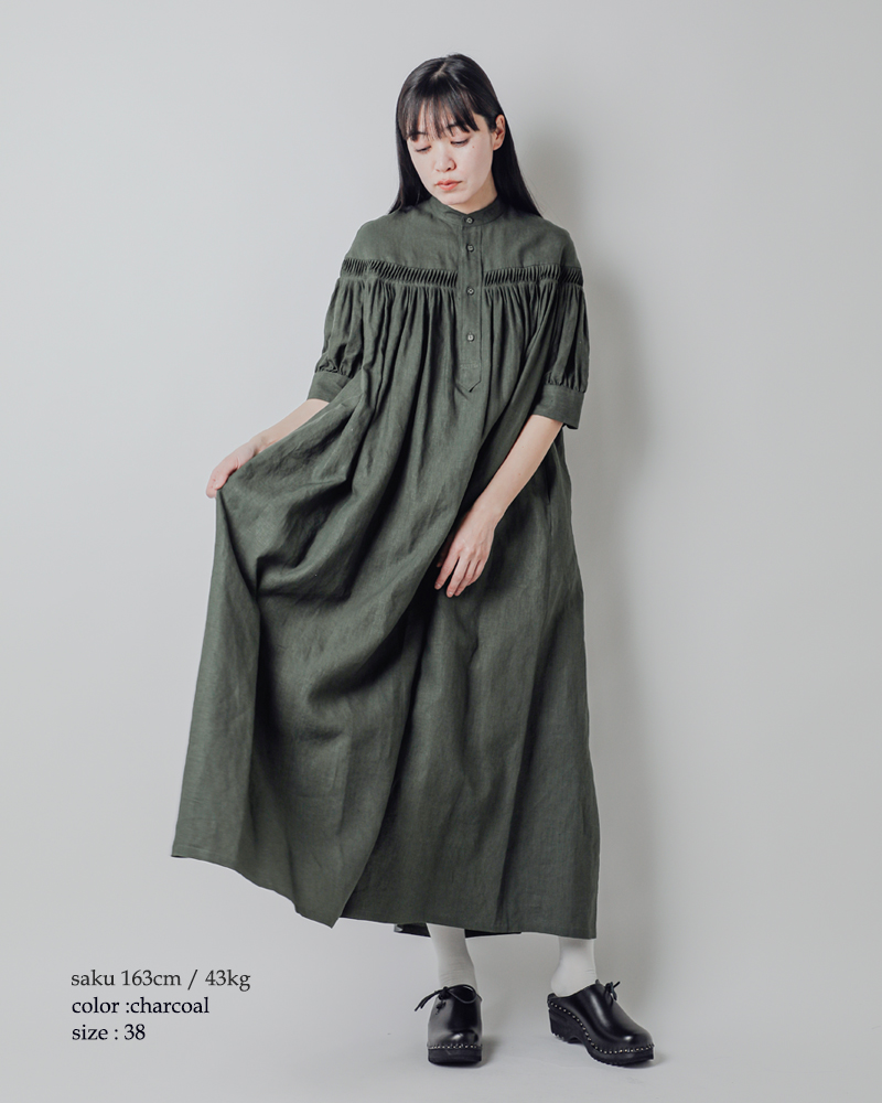 Scye(サイ)リネンキャンブリックタックドレス“60/1LinenCambricTuckedDress”1225-01002