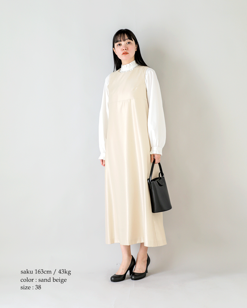 Scye(サイ)シルクウールツイルクロスバックワンピース“SilkWoolTwillCrossBackDress”1225-01040