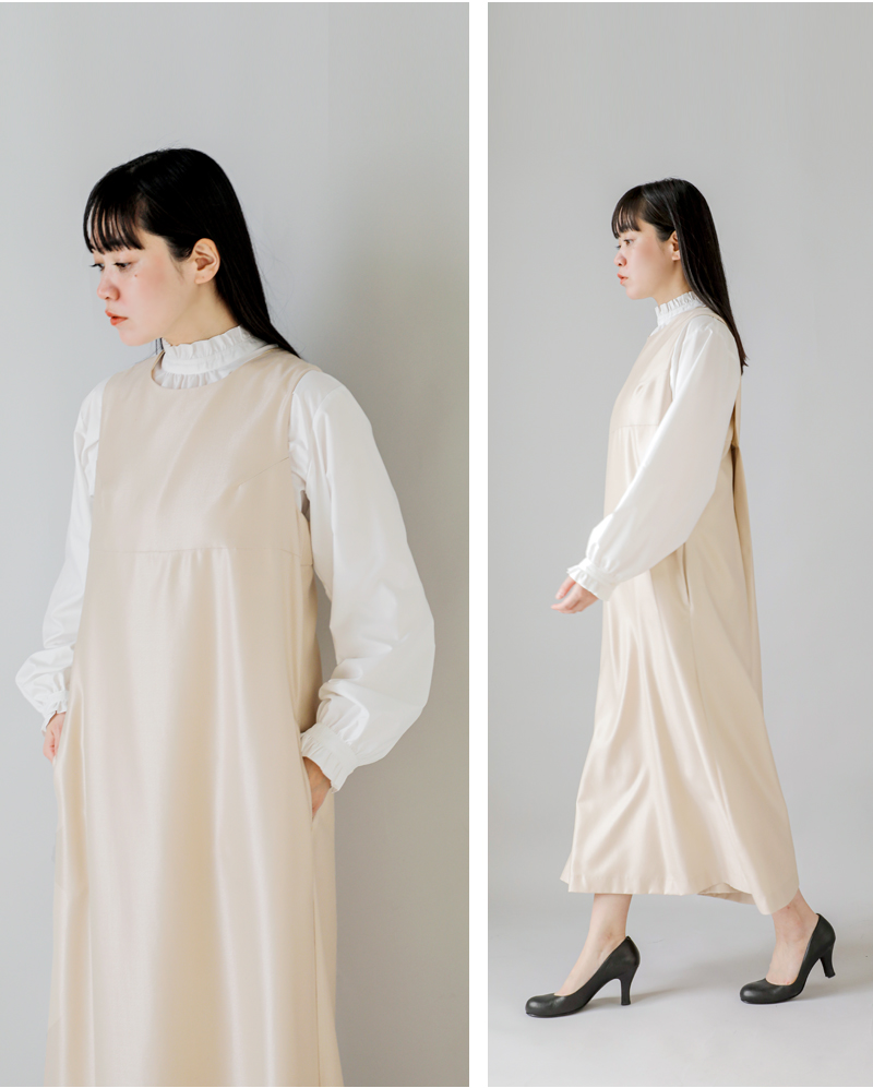 Scye(サイ)シルクウールツイルクロスバックワンピース“SilkWoolTwillCrossBackDress”1225-01040