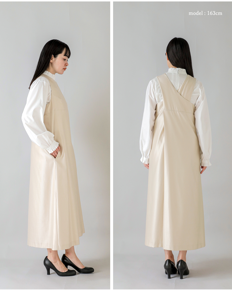 Scye(サイ)シルクウールツイルクロスバックワンピース“SilkWoolTwillCrossBackDress”1225-01040