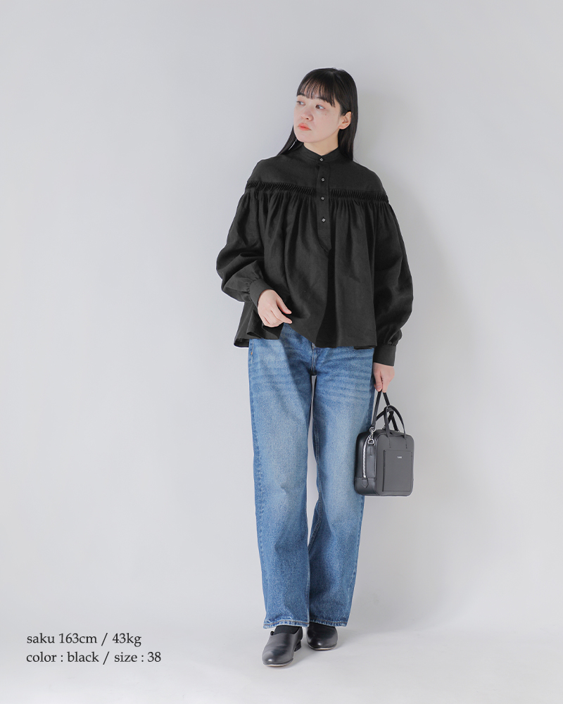 Scye(サイ)リネンキャンブリックタックブラウス“60/1LinenCambricTuckedBlouse”1225-31001