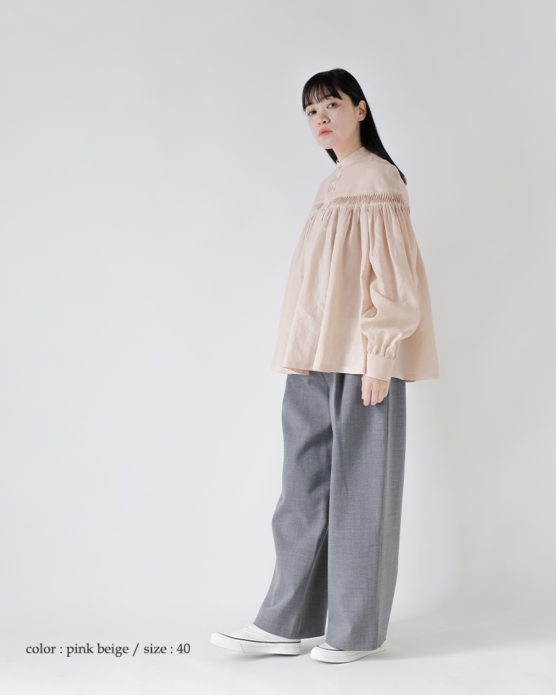 Scye(サイ)リネンキャンブリックタックブラウス“60/1LinenCambricTuckedBlouse”1225-31001