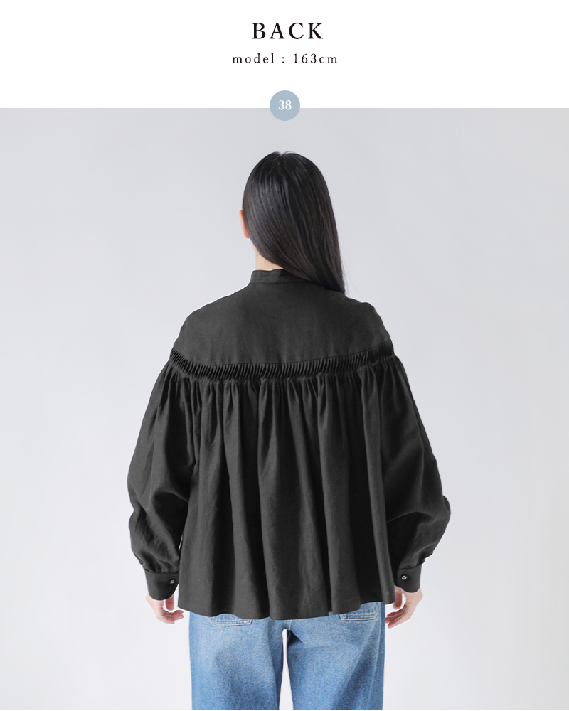 Scye(サイ)リネンキャンブリックタックブラウス“60/1LinenCambricTuckedBlouse”1225-31001