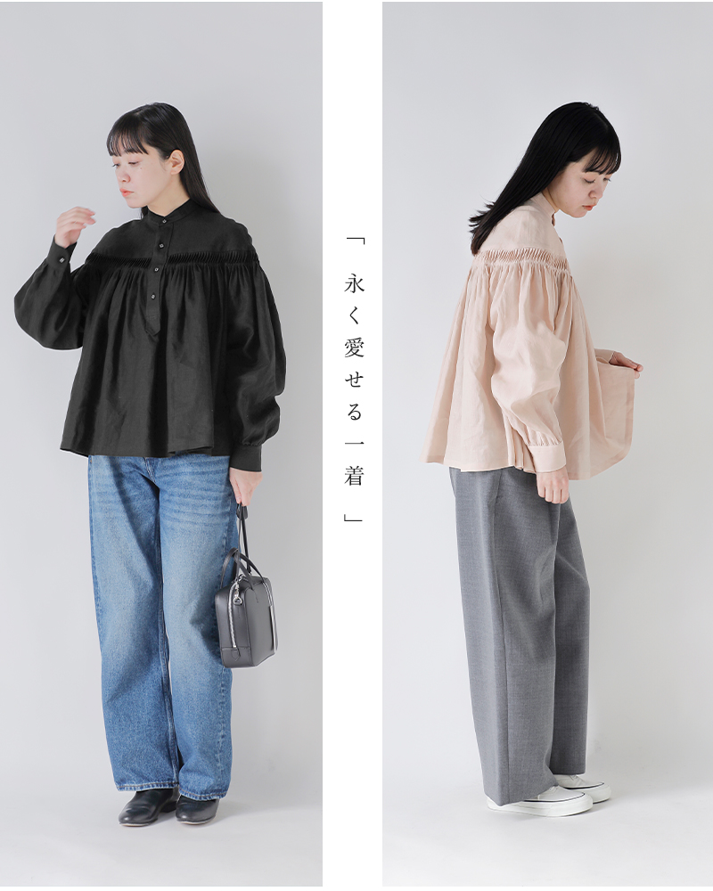 Scye(サイ)リネンキャンブリックタックブラウス“60/1LinenCambricTuckedBlouse”1225-31001