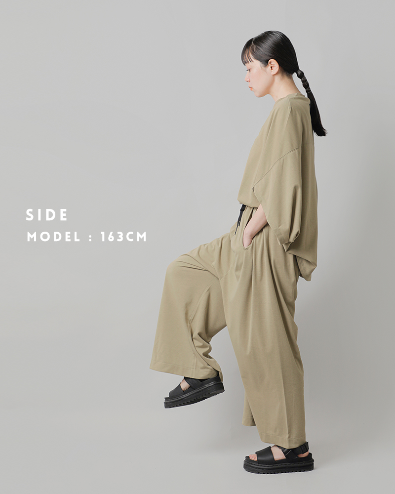 COGTHEBIGSMOKE(コグザビッグスモーク)リサイクルジャージークルーネックワイドレッグジャンプスーツ“LYDIAJUMP-SUIT”12701-346-1217-1