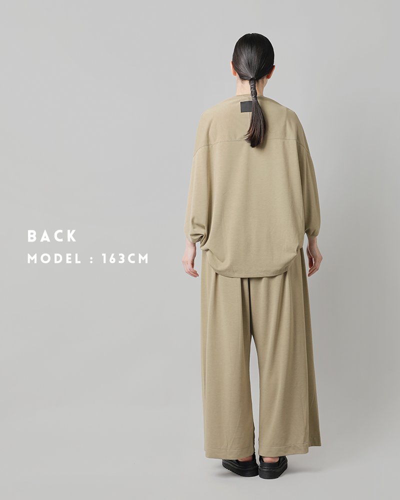 COGTHEBIGSMOKE(コグザビッグスモーク)リサイクルジャージークルーネックワイドレッグジャンプスーツ“LYDIAJUMP-SUIT”12701-346-1217-1