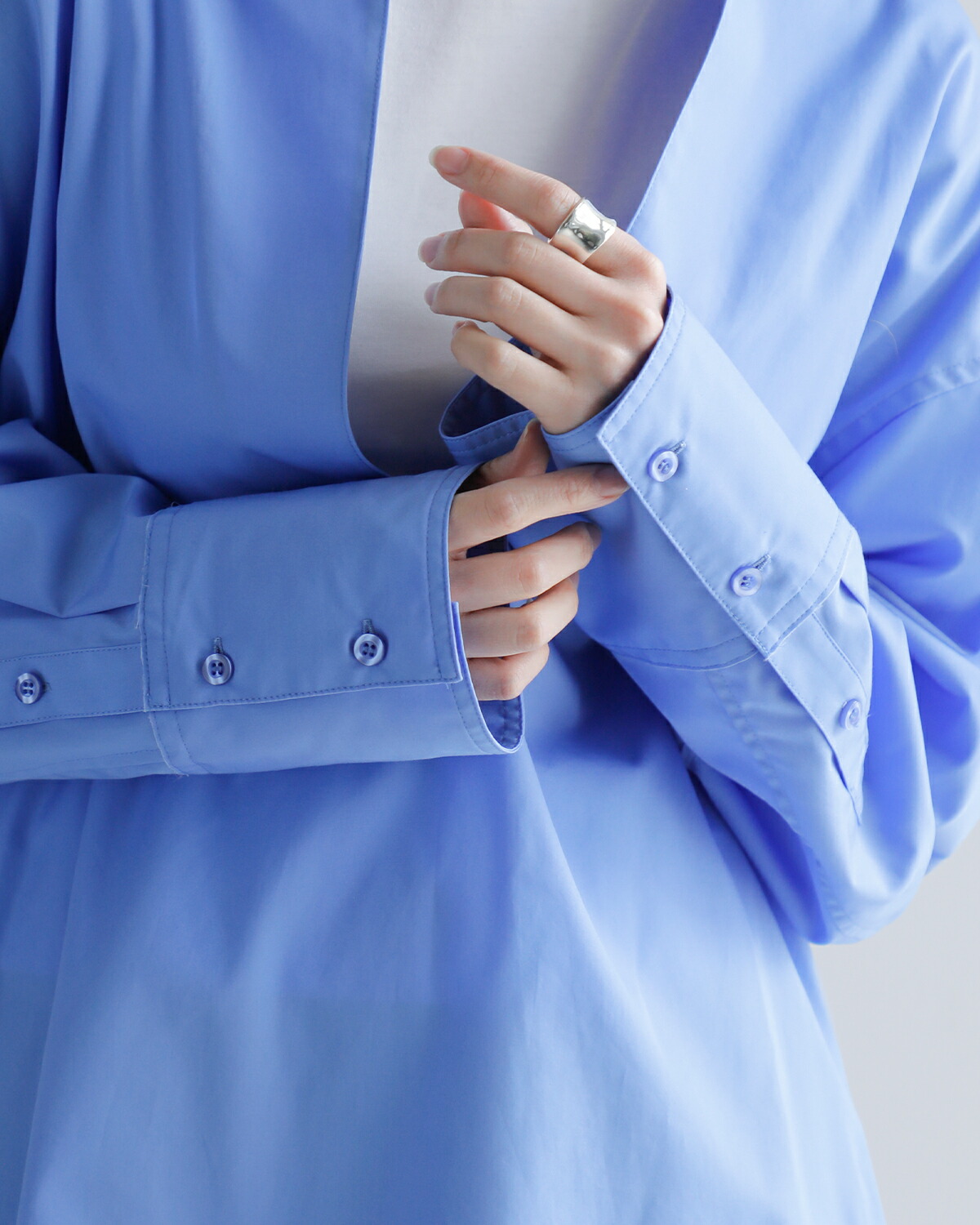 CREDONA(クレドナ)オーガニックコットンドロップショルダースキッパーシャツ“THECSKIPPERSHIRTS”1424510004-0