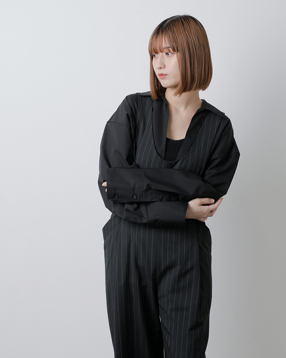 CREDONA(クレドナ)オーガニックコットンドロップショルダースキッパーシャツ“THECSKIPPERSHIRTS”1424510004-0